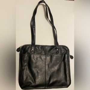 J.Jill black leather shoulder bag purse work bag